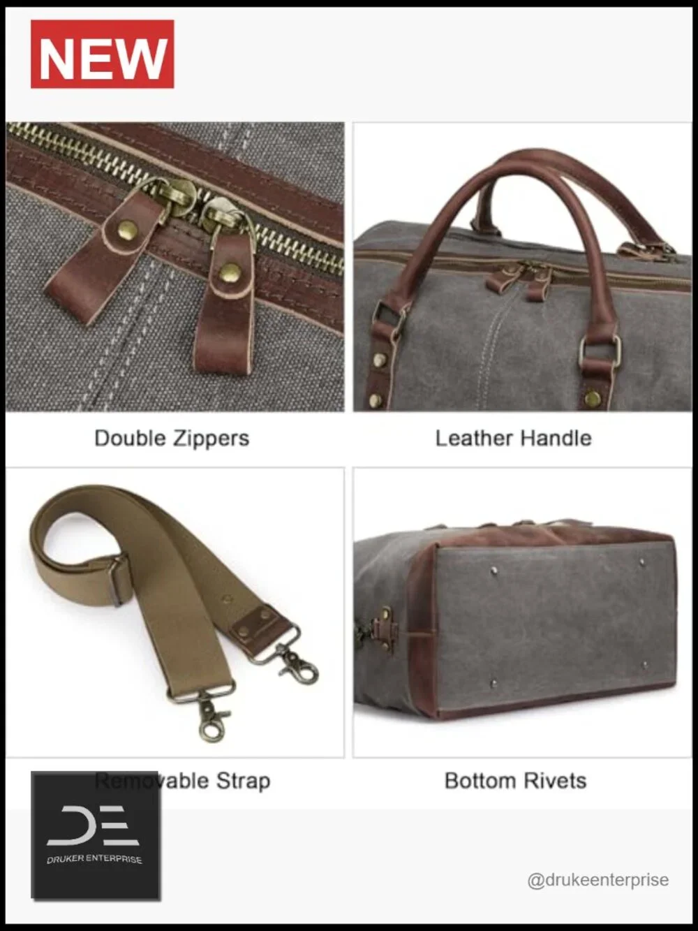Canvas Duffel Bag for Travel Carry On Weekender Bag Men